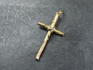 【送料無料】ネックレス　ヴィンテージホワイトイエローゴールドクロスペンダントvintage 18ct white amp; yellow gold cross pendant c1980 49,188円