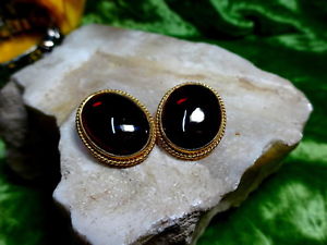 【送料無料】ネックレス　ロープビンテージオーバルガーネットカボションワークゴールドイヤリングvintage oval garnet cabochon in 9 ct ropework gold setting earrings