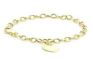 【送料無料】ネックレス　9ctイェローゴールドタグベルチャー18cm79ct yellow gold heart tag belcher bracelet 18cm7