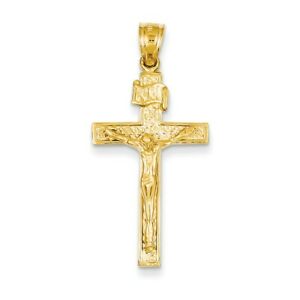 【送料無料】ネックレス　イエローゴールドグラムペンダント14k yellow gold inri crucifix pendant for women 279gram