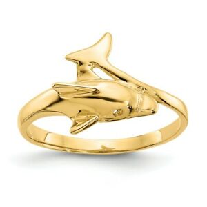 【送料無料】ネックレス イエローゴールドドルフィンリング14k yellow gold dolphin ring