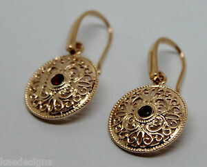 【送料無料】ネックレス genuine heavy 9ct solid rose gold antique redruby filigree drop earringsgenuine heavy 9ct solid rose gold antique red ruby