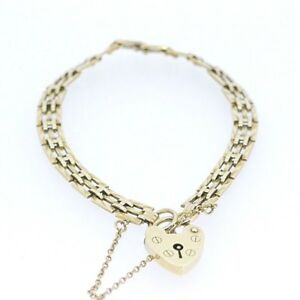 【送料無料】ネックレス イエローゴールドゲートブレスレット9ct yellow gold gate bracelet second hand