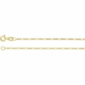 【送料無料】ネックレス　14k1624イェローゴールドフィガロチェーンネックレス15mm