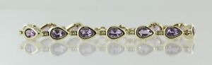 【送料無料】ネックレス　9ctイェローゴールドアメジストhallmarked 9ct yellow gold amethyst bracelet