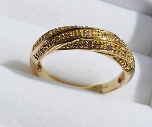 【送料無料】ネックレス サイズｋゴールドホットピンクサファイアリング  size n   18k gold  hot pink sapphire ring