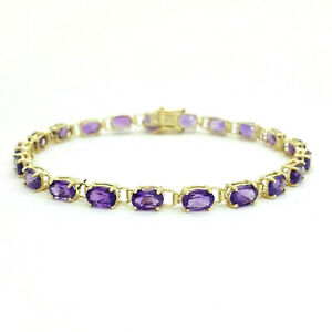 【送料無料】ネックレス レディーズ9ct3759kイェローゴールドアメジストladies bracelet 9ct 375, 9k yellow gold oval natural amethyst bracelet