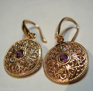 【送料無料】ネックレス kaedesigns  9ct solid rose gold antique amethystfiligree earringskaedesigns  9ct solid rose gold antique amethyst filigree