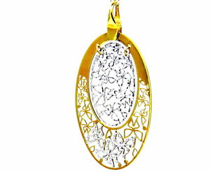 【貨物輸送無料】頸飾り pendant gold 18kt pattern bicolor ovalpendant gold 18kt pattern bicolor oval