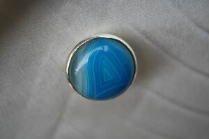 【貨物輸送無料】頸飾り ボツワナシャンデリアvery rare blue aqua agate botswana embed インチ solid silver pendant