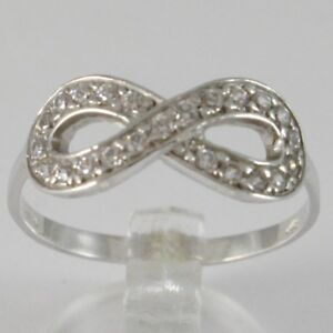 【送料無料】ネックレス　white gold ring 750 18kinfinity symbol with zirconmade in italywhite gold ring 750 18k, infinity symbol with zircon, made｜hokushin