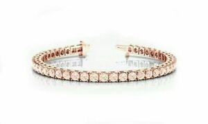 【送料無料】ネックレス　9 ctカットモルガナイト14kテニス79 ct round cut morganite 14k rose gold over tennis 7 wedding bracelet 50,388円