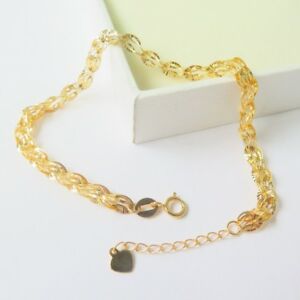 【送料無料】ネックレス ニュー18kイェローゴールドリンクチェーン195cmau750 solid 18k yellow gold bracelet feather link chain bracelet 195cm au750