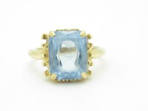 ネックレス 14kイェローゴールドトパーズエメラルド10x8mmヴィンテージリングサイズ614k yellow gold blue topaz emerald shape 10x8mm stone vintage ring size 6 gift ネックレス 14kイェローゴールドトパーズエメラルド10x8mmヴィンテージリングサイズ614k yellow gold blue topaz emerald shape 10x8mm stone vintage ring size 6 gift