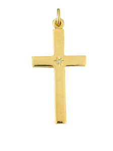 【送料無料】ネックレス　9ctイェローゴールドクロス9ct yellow gold cross