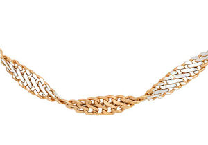 【送料無料】ネックレス　9ctローズホワイト41cm169ct rose and white gold twist curb chain 41cm16