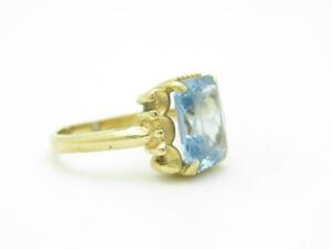 ネックレス 14kイェローゴールドトパーズエメラルド10x8mmヴィンテージリングサイズ614k yellow gold blue topaz emerald shape 10x8mm stone vintage ring size 6 gift ネックレス 14kイェローゴールドトパーズエメラルド10x8mmヴィンテージリングサイズ614k yellow gold blue topaz emerald shape 10x8mm stone vintage ring size 6 gift