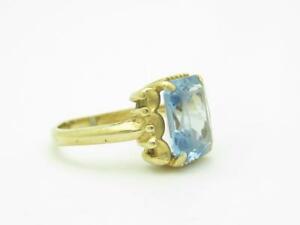 ネックレス 14kイェローゴールドトパーズエメラルド10x8mmヴィンテージリングサイズ614k yellow gold blue topaz emerald shape 10x8mm stone vintage ring size 6 gift ネックレス 14kイェローゴールドトパーズエメラルド10x8mmヴィンテージリングサイズ614k yellow gold blue topaz emerald shape 10x8mm stone vintage ring size 6 gift