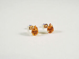 【送料無料】ネックレス　9ctイェローゴールドレモンイアリング6mm boxed ladies 9ct yellow gold citrine teardrop studs earrings 6mm hallmarked｜hokushin