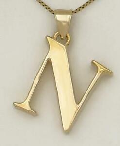 【貨物輸送無料】頸飾り ladies mens 10k yellow gold initial letter nhollow pendant charm 84ladies mens 10k yellow gold initial letter n hollow pen