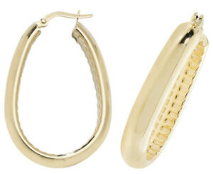 【送料無料】ネックレス　イエローゴールドフープイヤリング9ct yellow gold hoops earrings