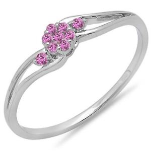 【送料無料】ネックレス　ピンクサファイア010ct 10 ctクラスタ110 ct010 ct 10 ct gold pink sapphire women swirl split shank cluster ring 110 ct
