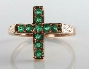 【送料無料】ネックレス　custom order 9k9ct rose gold colombian emerald artdeco ins cross ringサイズpcustom order 9k 9ct rose gold colombian emerald a 52,788円