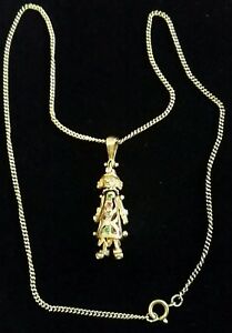 【送料無料】ネックレス　16ヴィンテージ9ct9cta beautiful vintage 9ct gold moveable clown with 16 inch 9ct gold curb chain