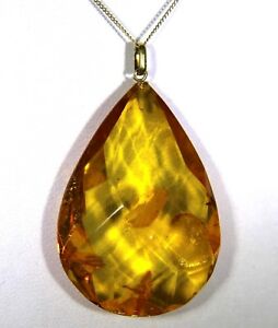 【送料無料】ネックレス 18ctイェローゴールドペンダント18stunning large teardrop amber 18ct yellow gold pendant  18 chain