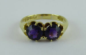 【送料無料】ネックレス　18ctアメジスト2ストーンリングバーミンガム1913サイズnサイズ67518ct gold and amethyst two stone ring, birmingham 1913, uk size n, us size 675