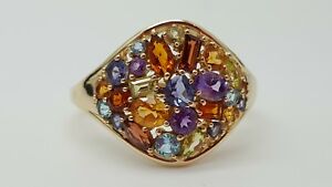 【送料無料】ネックレス impressive gemstone statement ring 9ct yellow gold sizevsize 1034impressive gemstone statement ring 9ct yellow gold size v