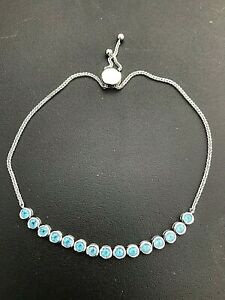 【送料無料】ネックレス トパーズスライダーアンクレット1018ctホワイトゴールド75018ct white gold 750 genuine natural blue topaz slider bracelet  anklet 10 inch