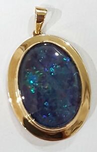 【送料無料】ネックレス　9kオパールペンダントイェローゴールド9k opal triplet pendant yellow gold multicoloured 51,588円