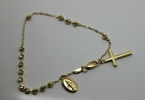 【送料無料】ネックレス kaedesigns18ct750イェローゴールドロザリオクロス*kaedesigns, 18ct 750 yellow gold rosary beads cross bracelet *free express post