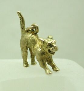 【送料無料】ネックレス　9ctheavy solid 9ct gold playful little dog charm｜hokushin
