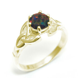 【送料無料】ネックレス　ケルト1ctオパール9ctゴールドss216op71celtic trinity knot ring 1ct death star opal 9ct gold ss216 op71