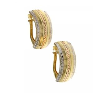 【送料無料】ネックレス　ファンタジアビアンコロサorecchini stampati fantasia in oro giallo, bianco e rosa 18kt