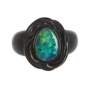 【送料無料】ネックレス　ヴィンテージフランスジェットダブレットリングvintage french jet and doublet ring
