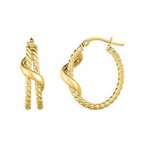 【送料無料】ネックレス 14kイアリング14k gold yellow finish oval hoop earrings