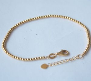 【送料無料】ネックレス　18kイェローゴールドリンク19cmau750solid 18k yellow gold bracelet lovely round bead link bracelet 19cm au750