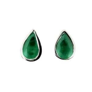 【送料無料】ネックレス エメラルドナシカットdainty emerald pear cut studs