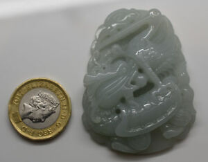 【送料無料】ネックレス ペンダントドラゴンz7natural jadeite pendant large double sided jade dragon z7