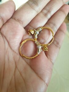 【送料無料】ネックレス　22k22ctイェローゴールドイアリング22k 22ct yellow gold hoop earrings