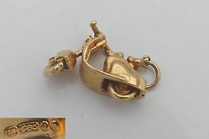 【送料無料】ネックレス　ビンテージゴールドスクーターvery rare vintage hm 14ct gold 3d movable lambretta scooter charm 401 g