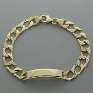 【送料無料】ネックレス　イエローゴールドブレスレット 9ct yellow gold textured childs id curb bracelet 525 rrp 310 bid1_5 52,788円