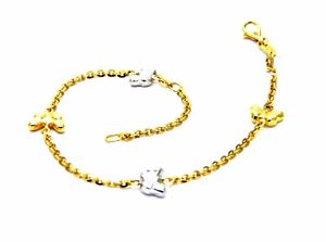 【送料無料】ネックレス gold bracelet 18kt butterflies yellow and white goldchild girlgold bracelet 18kt butterflies yellow and white gold child g