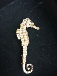 【送料無料】ネックレス　9ctタツノオトシゴピンブローチbeautiful antique 9ct gold seahorse pin brooch