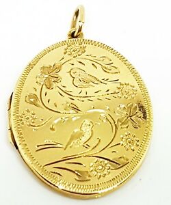 【送料無料】ネックレス　9ctゴールドロケットペンダント86グラム34mm