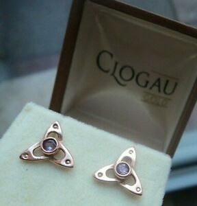 【貨物輸送無料】首飾り ローズゴールドピンクサファイアスタッドイヤリングearly clogau 9コンピュータ断層撮影法 rose gold tryfan triquetra pink sapphire stud earrings c1990s ジュエリー・アクセサリー-ネックレス・ペンダント-男女兼用アクセサリー