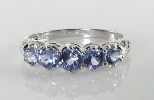 【送料無料】ネックレス　ホワイトゴールドタンザナイトアールデコアドインリングサイズクールcool 9k 9ct white gold bright tanzanite art deco ins eternity ring free resize｜hokushin